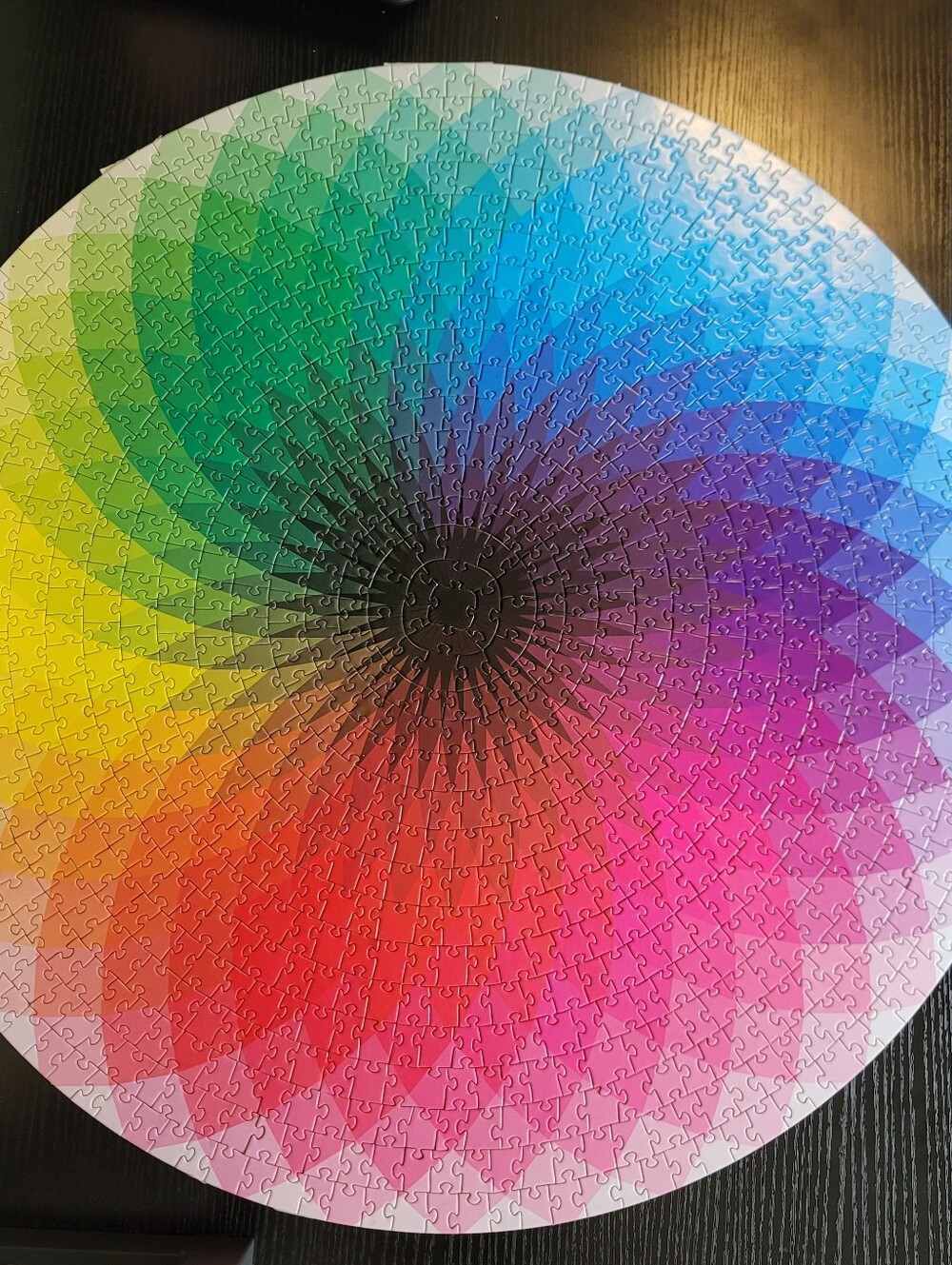 Hao Xiang Blazing With Color 1000 Piece Round Rainbow Jigsaw Puzzle Complete
